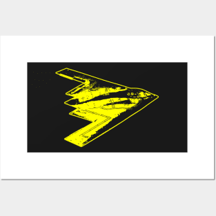 Northrop Grumman B-2 Spirit - Yellow Design Posters and Art